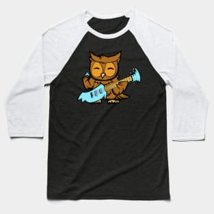 Owl Guitarist Baseball T-Shirt